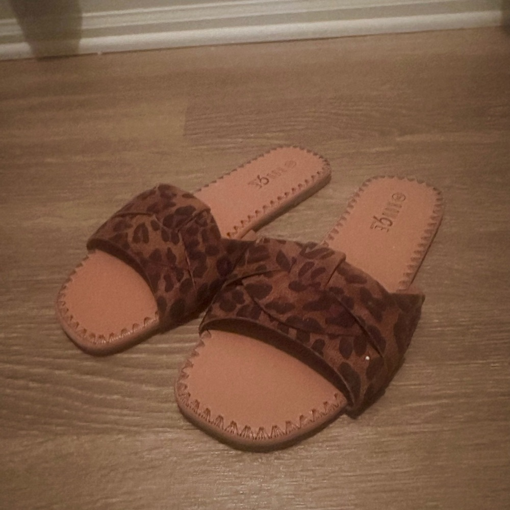 Leopard Print Slide Sandals
